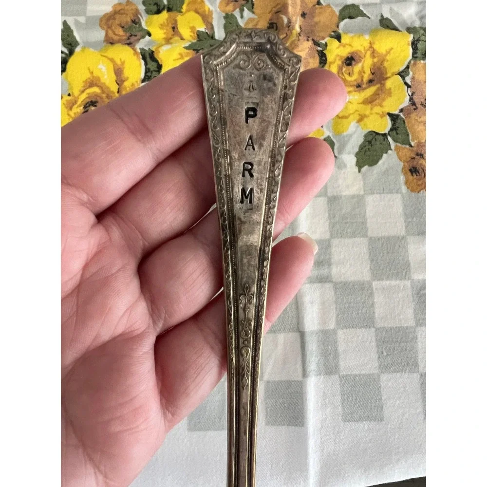 Set of 6 repurposed  Hand Stamped Vintage Spoon Handles Cheese Markers
